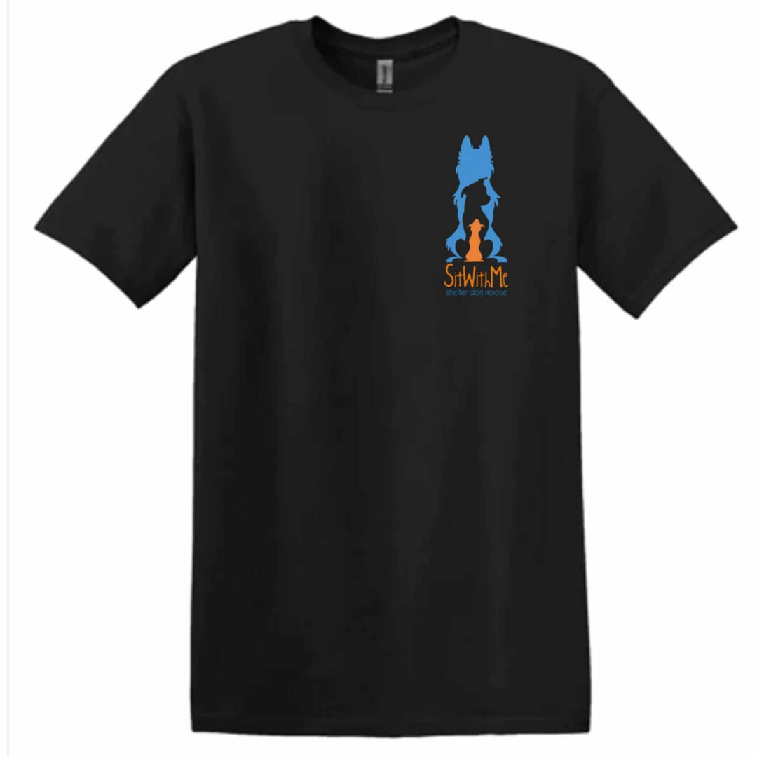 Black Unisex Sit With Me Logo Crewneck T-Shirt