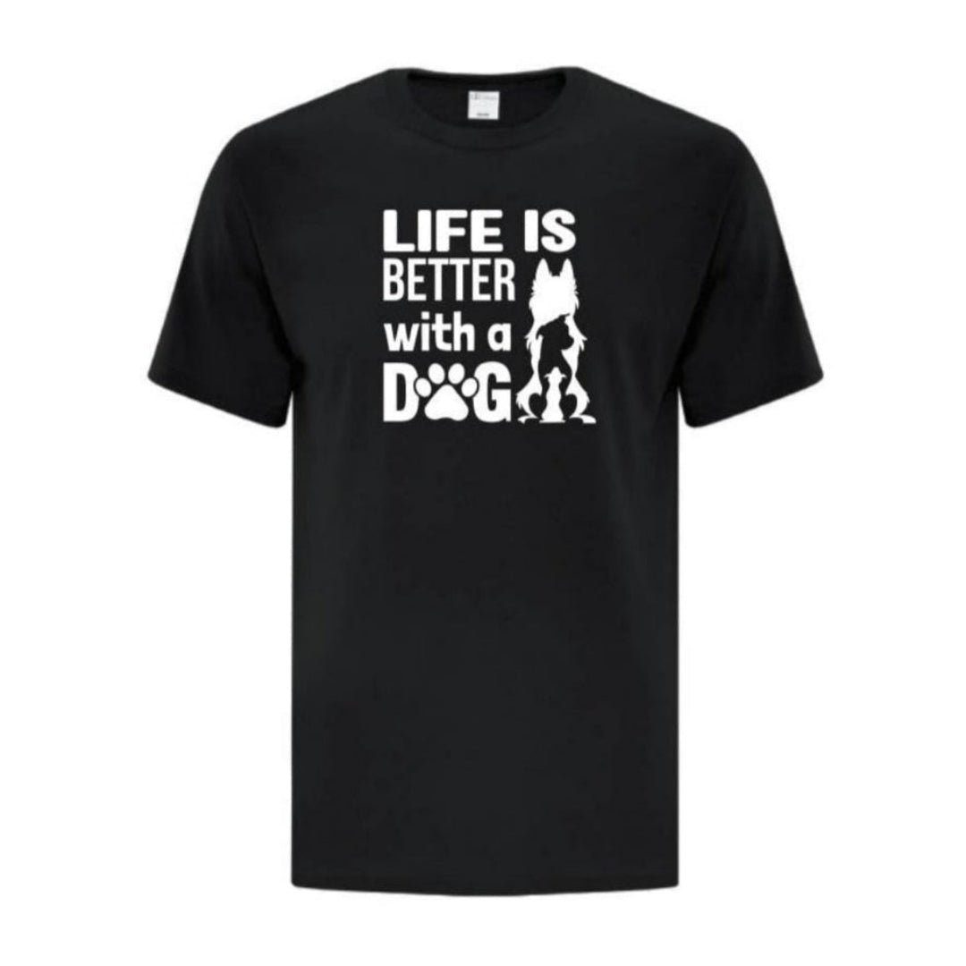 Black Life Is Better With A Dog T-Shirt
